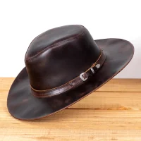 Chapeu Ingles Masculino em Couro Legitimo L Jaco IN-801