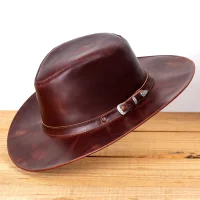Chapeu Ingles Masculino em Couro Legitimo L Jaco IN-801