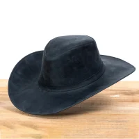 Chapéu Country Western em Couro Legítimo com Aba Larga e Copa Alta