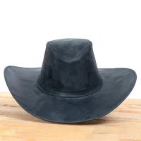 Chapéu Country Western em Couro Legítimo com Aba Larga e Copa Alta
