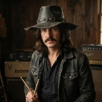 Chapéu Rock Outback em Couro Legítimo John Bonham Led Zeppelin