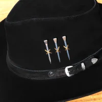 Chapéus de Couro Chapéu Cowboy 3 Cravos em Couro Aveludado