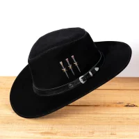 Chapéus de Couro Chapéu Cowboy 3 Cravos em Couro Aveludado