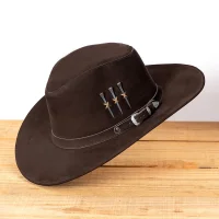 Chapéus de Couro Chapéu Cowboy 3 Cravos em Couro Aveludado