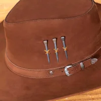 Chapéus de Couro Chapéu Cowboy 3 Cravos em Couro Aveludado
