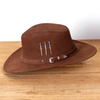 Chapéus de Couro Chapéu Cowboy 3 Cravos em Couro Aveludado